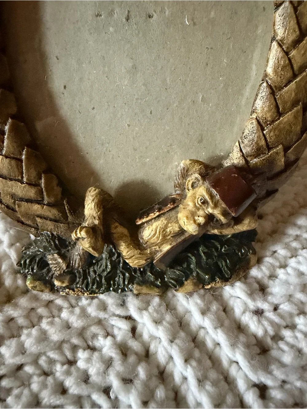 Vintage Resin Monkey and Palm Tree Tropical Photo Frame